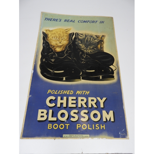 254 - 2x Advertising Signs - Cherry Blossom Boot Polish and Players Smoking Mixture