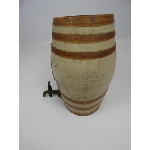 202 - Ceramic Whisky Barrel with Tap - Cracked