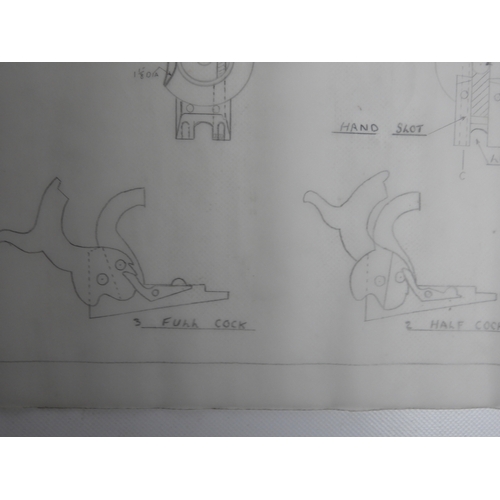 556 - Engineers Drawings for a Colts 1851 Navy Percussion Revolver and a Harper's Ferry US Marshall Pistol... 