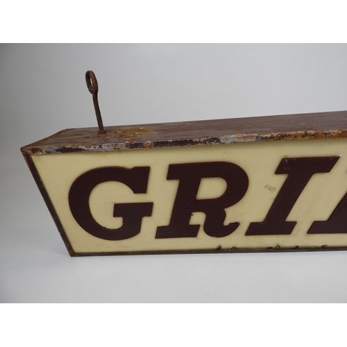 270 - Metal Illuminated Hanging 'Grill' Sign - 38” Long