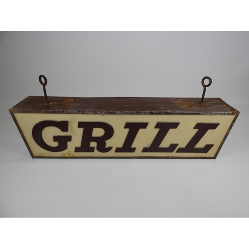 270 - Metal Illuminated Hanging 'Grill' Sign - 38” Long