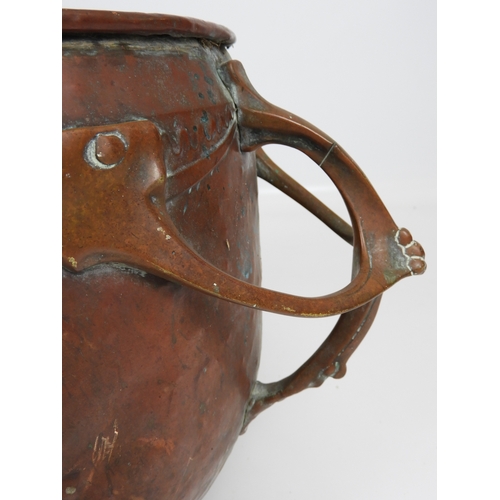 614 - Beaten Copper Log Bucket in the Art Nouveau Style