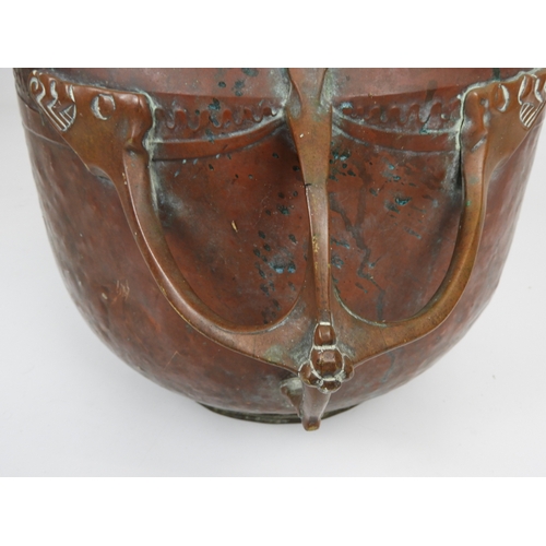 614 - Beaten Copper Log Bucket in the Art Nouveau Style