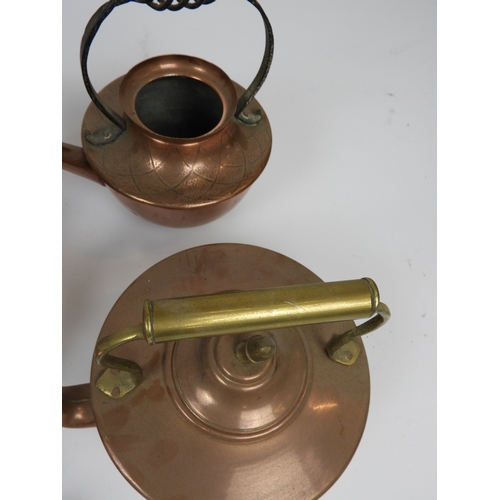 619 - Quantity of Copper Kettles and a Porringer