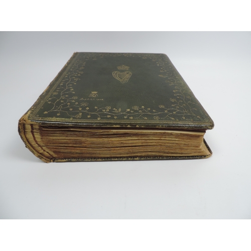 547 - Large Green Leather Bound Album with Harp and Crown - Dated September 25th 1902 - for Tour of Irelan... 