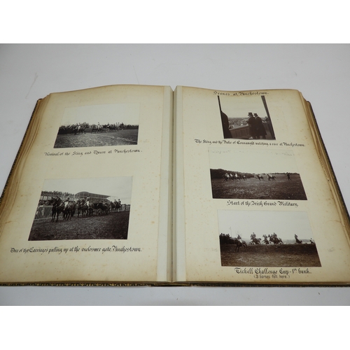 549 - Green Leather Bound Book Album with Crown and Harp - Dated September 25th 1902 - for Tour of Ireland... 