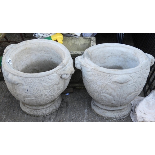 209 - Pair of Large Concrete Garden Planters