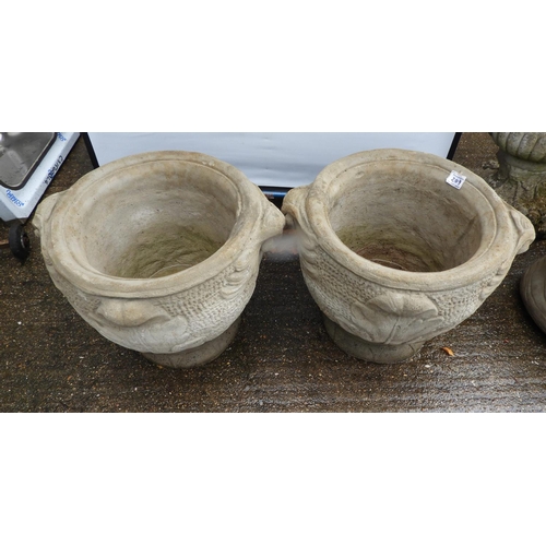 209 - Pair of Large Concrete Garden Planters