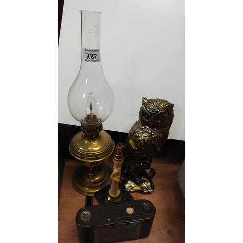 287 - Quantity of Collectables - Oil Lamp, Old Camera etc