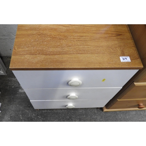 319 - Three Drawer Bedside Cabinet