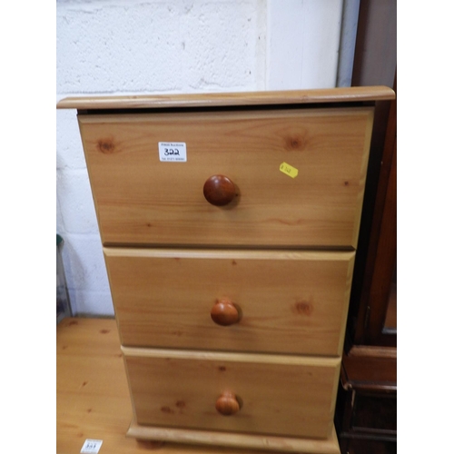 322 - Modern Three Drawer Bedside Cabinet