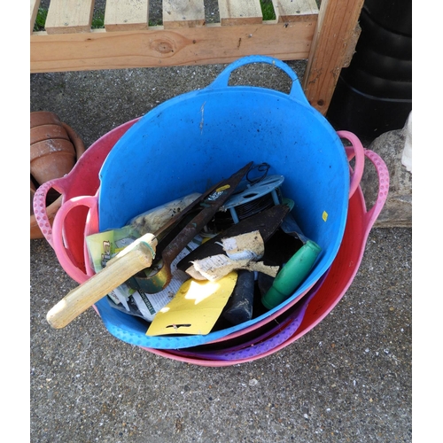 51 - Plastic Trugs and Contents - Tools