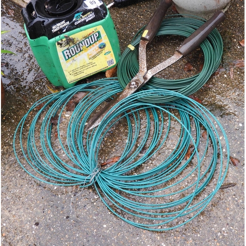 77 - Garden Sprayer, Lengths of Wire and Pair of Shears