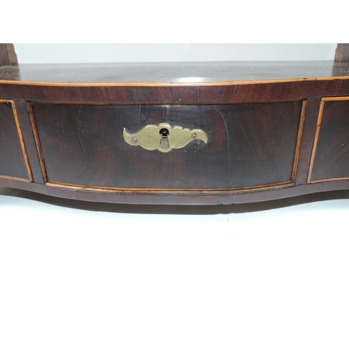23 - 19th Century Mahogany Serpentine Fronted Dressing Table Mirror with Three Drawers