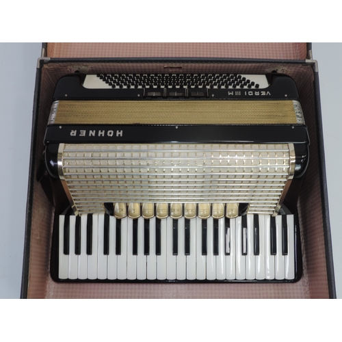 159 - Cased Hohner Verdi IIIM Accordion