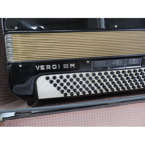 159 - Cased Hohner Verdi IIIM Accordion