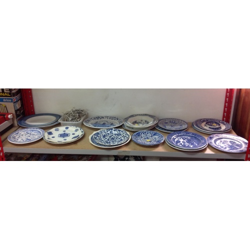 536 - Quantity of Blue and White Plates - Some Oriental