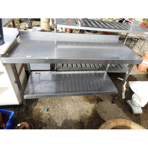 112 - Commercial Stainless Steel Prep Table with Shelf under