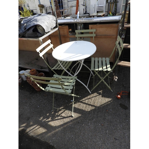 139 - Folding Metal Garden Table and 4x Chairs