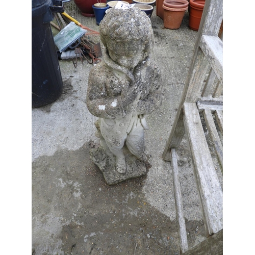 170 - Concrete Garden Ornament - Boy in Coat