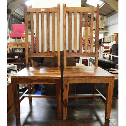 324 - Pair of Good Quality Hardwood Chairs