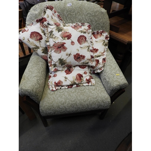 363 - Upholstered Armchair with Cushions