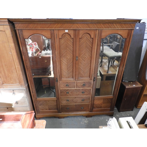 389 - Edwardian Wardrobe with Hanging Space Compactum with Drawers etc