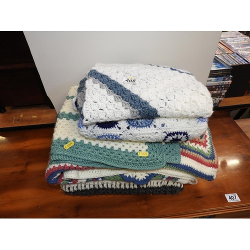 408 - Quantity of Crochet Blankets