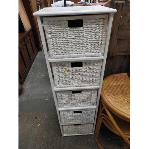 485 - Storage Unit with Five Rattan Drawers