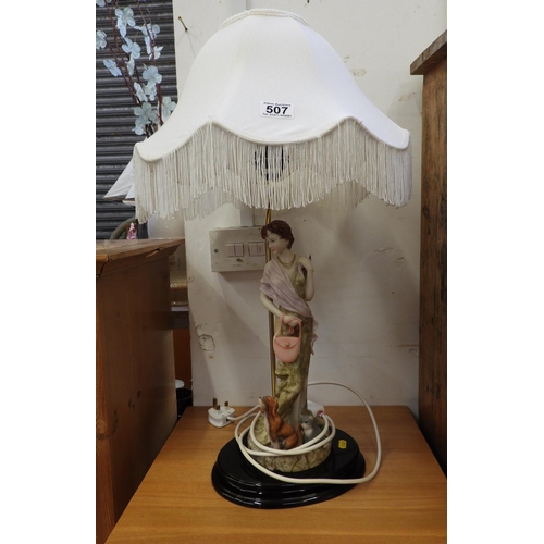 507 - Figurine Table Lamp with Shade