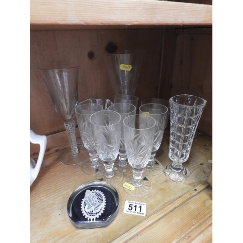 511 - Glassware - Flutes, Vase etc