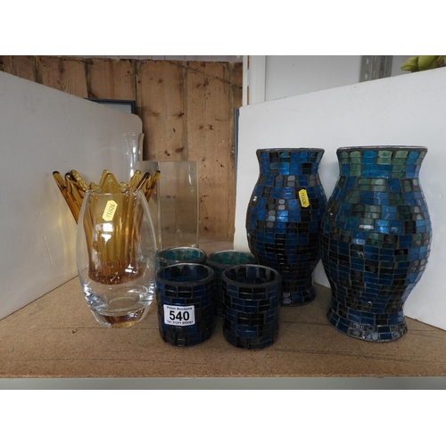 540 - Mosaic Vases, Candle Holders and Other Vases