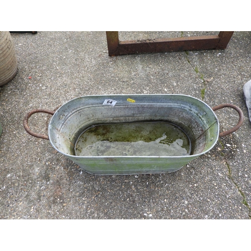 64 - Two Handled Galvanised Planter