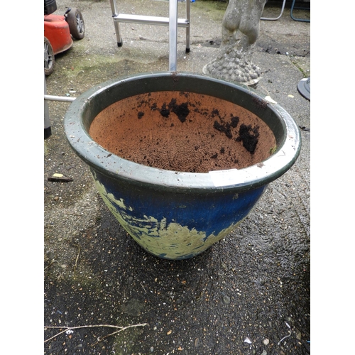 72 - Blue Glazed Garden Planter