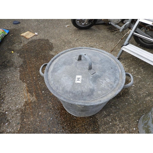 94 - Lidded Galvanised Pot