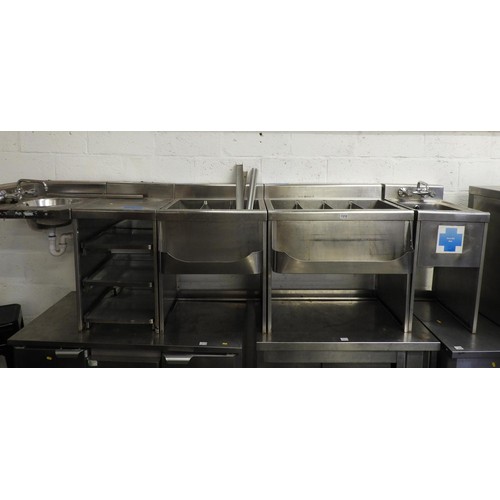 1194 - Commercial Stainless Steel Under Bar Sink and Dispense Run