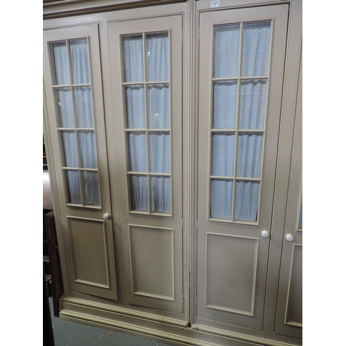 448 - Painted and Glazed Wardrobe/Cupboard - Breaks for Transport