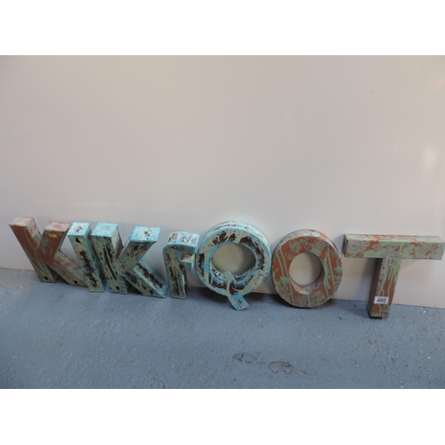 480 - Quantity of Painted Tin Letters