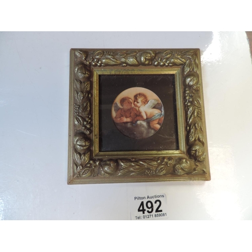 492 - Gilt Framed Print Miniature