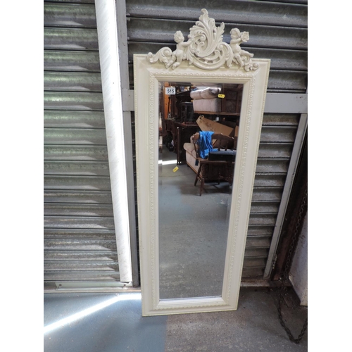 515 - Bevel Edge Mirror in Decorative Frame - Embellished with Cherubs