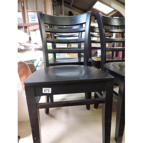 675 - Pair of Wooden Cafe Chairs