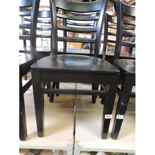 676 - Pair of Wooden Cafe Chairs