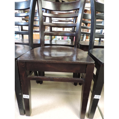 678 - Pair of Wooden Cafe Chairs