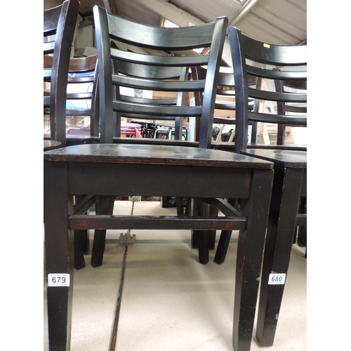 679 - Pair of Wooden Cafe Chairs