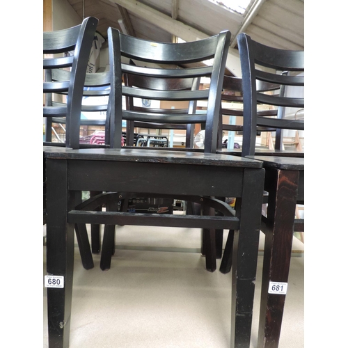 680 - Pair of Wooden Cafe Chairs