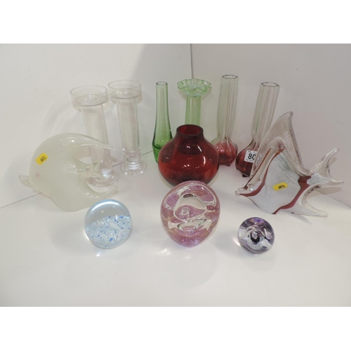 808 - Various Glass Ornaments and Paperweights