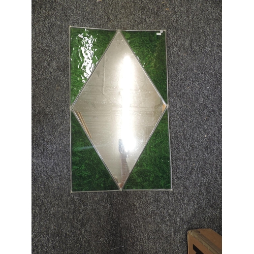 810 - Leaded Coloured Glass Mirrored Panel - A/F