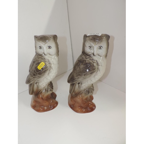 820 - Pair of Ceramic Owl Ornaments - A/F