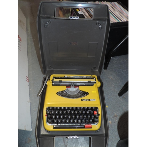 726 - Cased Brother 440 TR Typewriter in Yellow