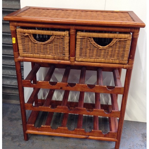 502C - Bamboo Wine Rack with Two Drawers